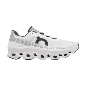 On Cloudmonster Running Shoes White/Black | STYLO