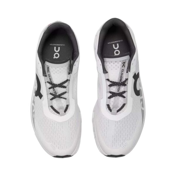 On Cloudmonster Running Shoes White/Black | STYLO